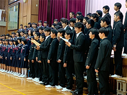 山口市立川西中学校での写真